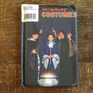 Simplicity Sewing Pattern 9372  Kids Wizard Costume Harry Potter y2k 7-14 UNCUT